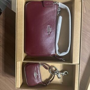 Coach Nolita 19 and Nolita charm gift set- Dark Wine/Silver